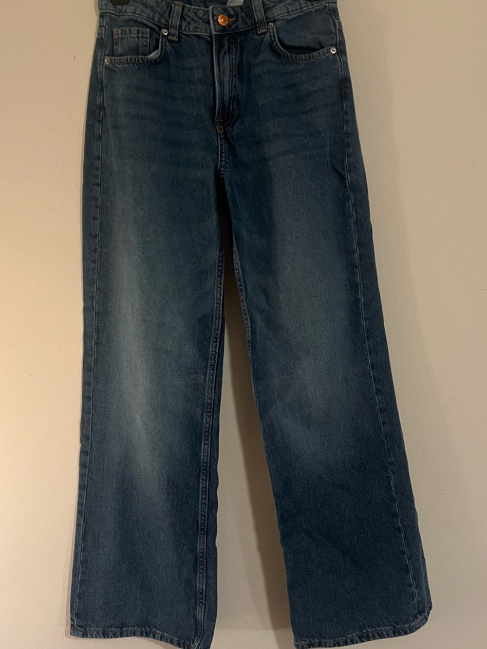 Divided Wide Leg Flare Jeans in Dark Blue Wash